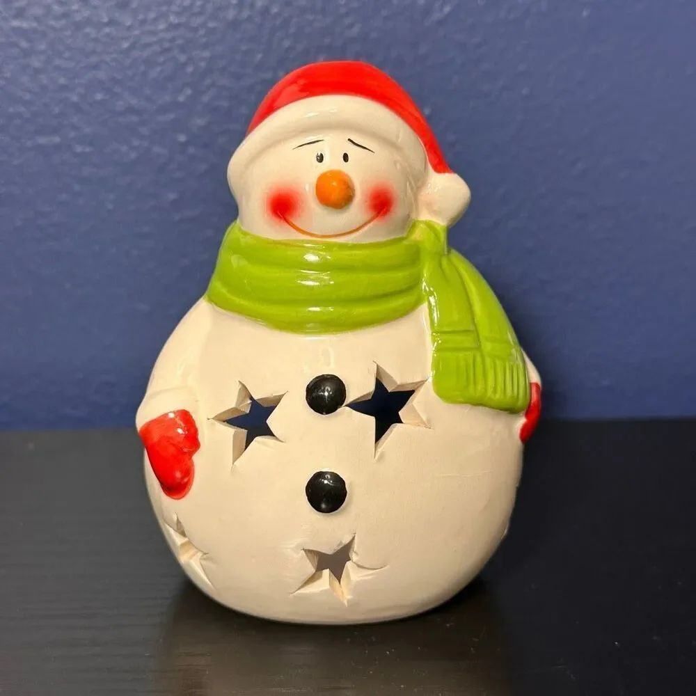 Snowman Tealight Candle Holder Holiday Decoration Christmas